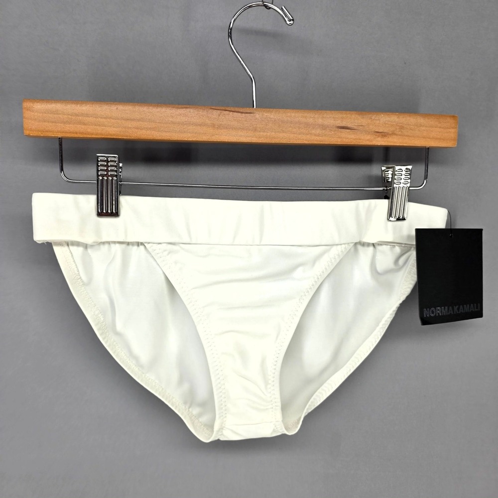 Norma Kamali Banded Bottom Women M White Swim Bikini SW521ZNL131002 NWT